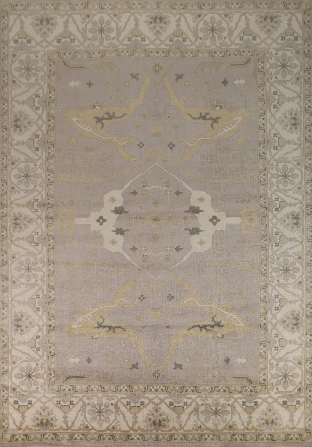 Earth Tone Wool Oushak Indian Area Rug 9x12