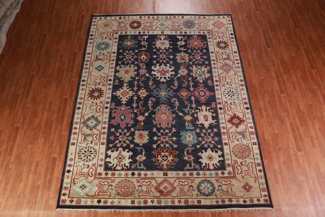 Navy Blue Wool Oushak Indian Area Rug 9x12