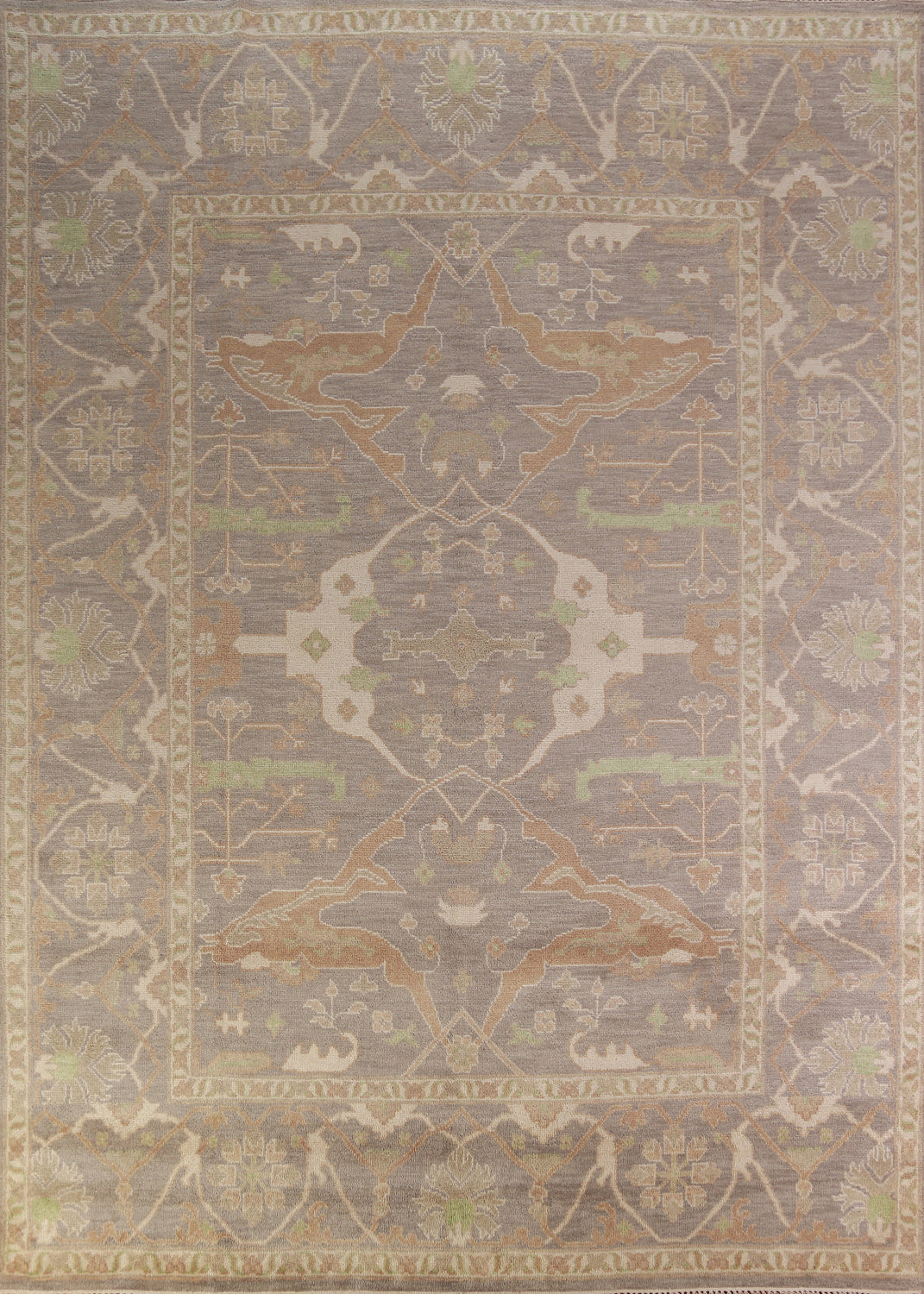 Earth Tone Wool Oushak Indian Area Rug 9x12