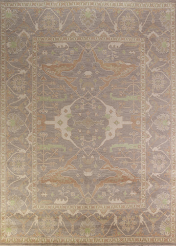 Earth Tone Wool Oushak Indian Area Rug 9x12