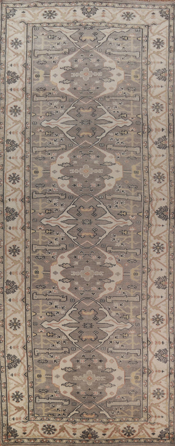 Handmade Gray Oushak Indian Runner Rug 6x18