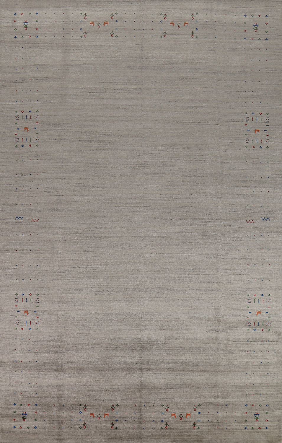Tribal Gray Wool Gabbeh Indian Area Rug 8x12