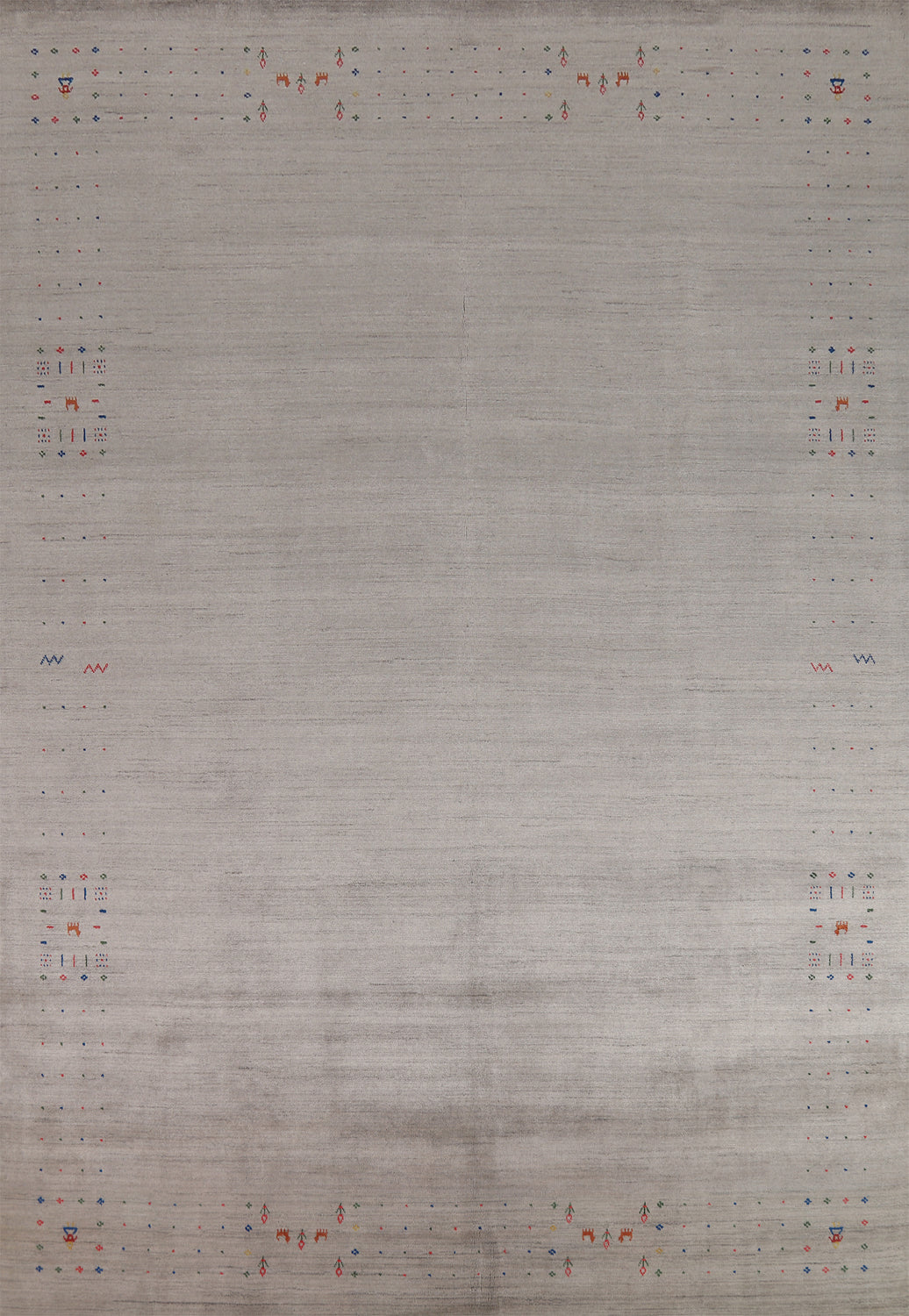 Tribal Gray Gabbeh Indian Area Rug 9x12