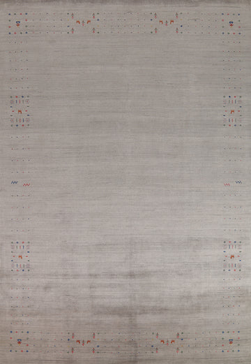 Tribal Gray Gabbeh Indian Area Rug 9x12