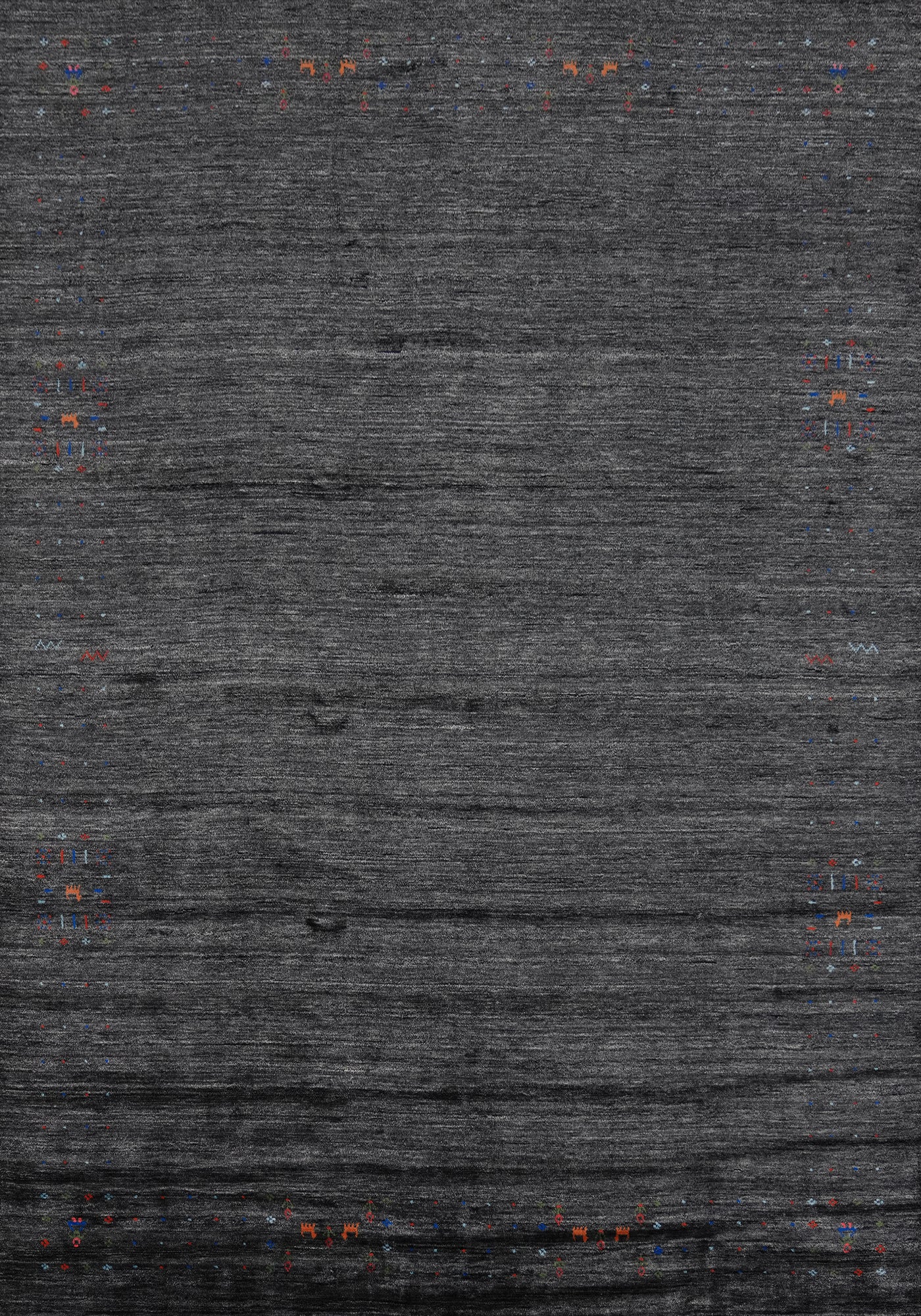 Silk Charcoal Gabbeh Indian Area Rug 9x12