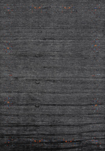 Silk Charcoal Gabbeh Indian Area Rug 9x12