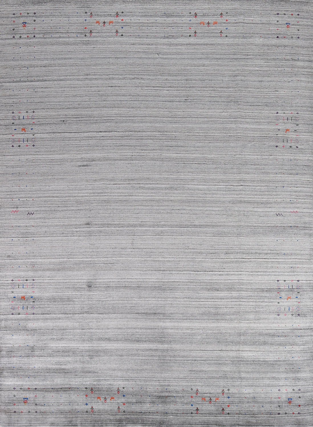 Silk Gray Gabbeh Indian Area Rug 9x12