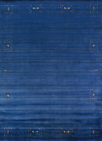 Silk Blue Gabbeh Indian Area Rug 9x11