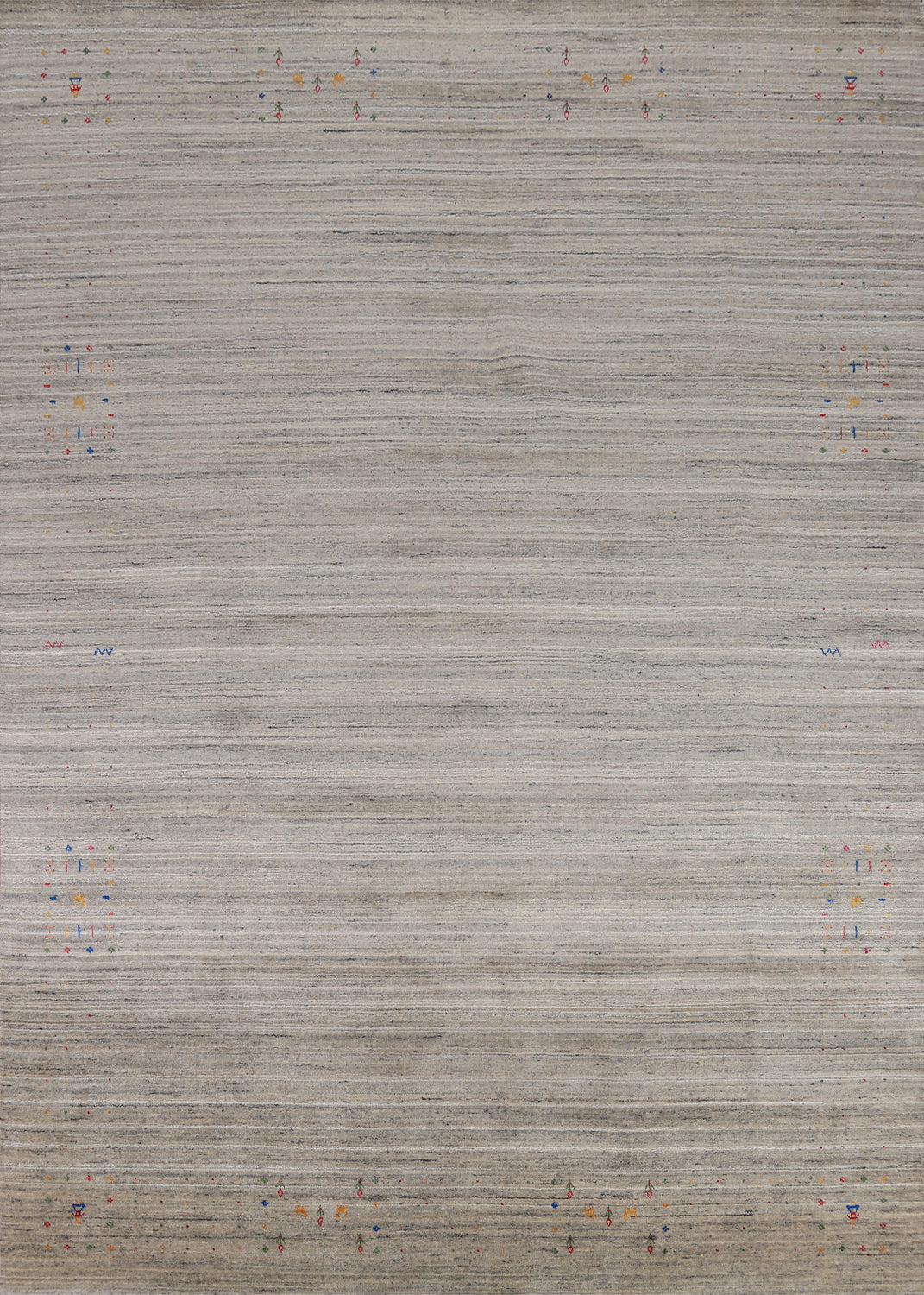 Striped Wool Gabbeh Indian Area Rug 9x12