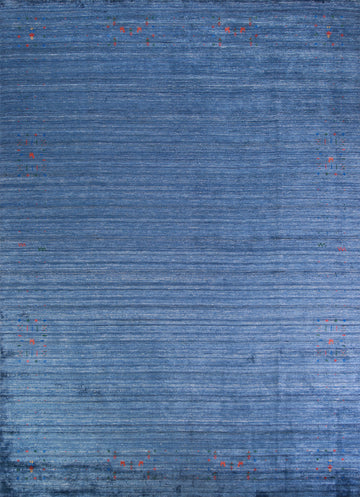 Silk Blue Gabbeh Indian Area Rug 9x11