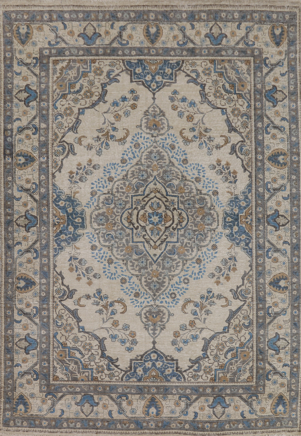 Medallion Wool Tabriz Persian Area Rug 6x9