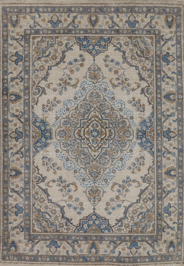 Medallion Wool Tabriz Persian Area Rug 6x9