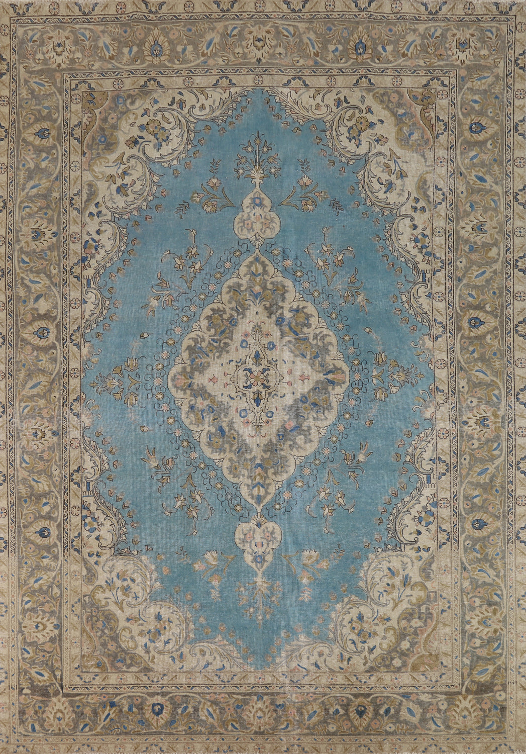 Blue Medallion Tabriz Persian Area Rug 8x11