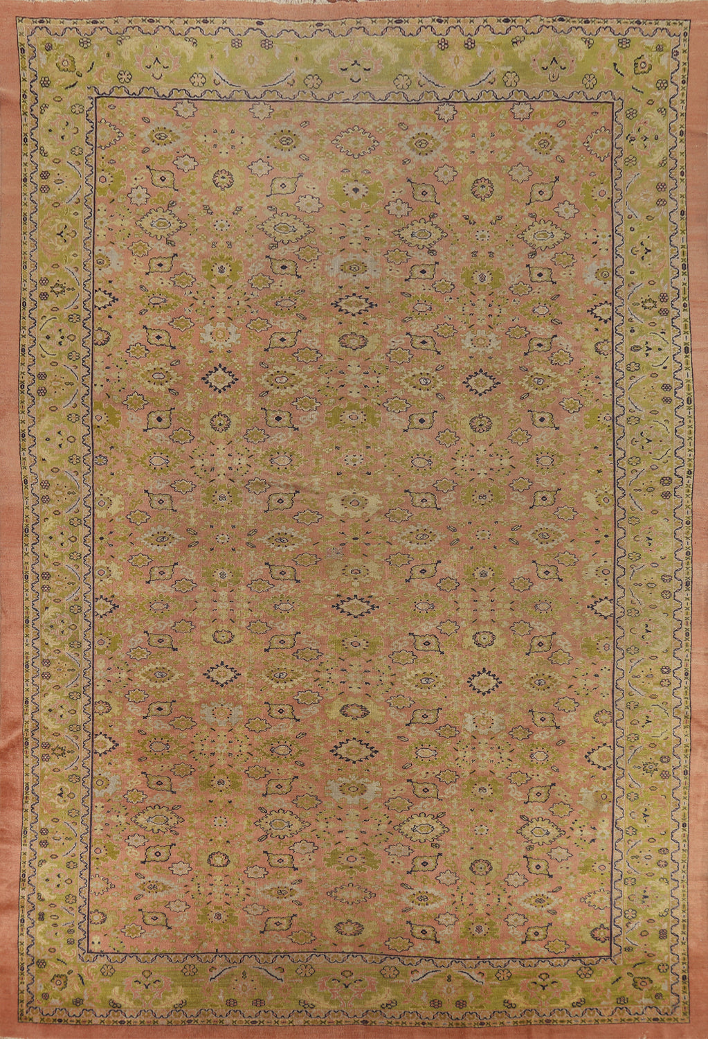 Pre-1900 Antique Vegetable Dye Sultanabad Persian Area Rug 9x12