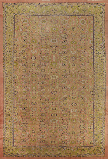 Pre-1900 Antique Vegetable Dye Sultanabad Persian Area Rug 9x12