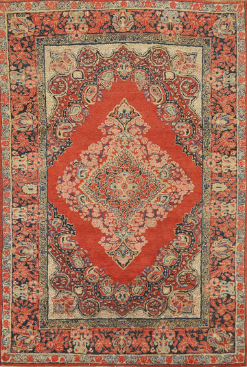 Vintage Wool Sarouk Persian Rug 4x7