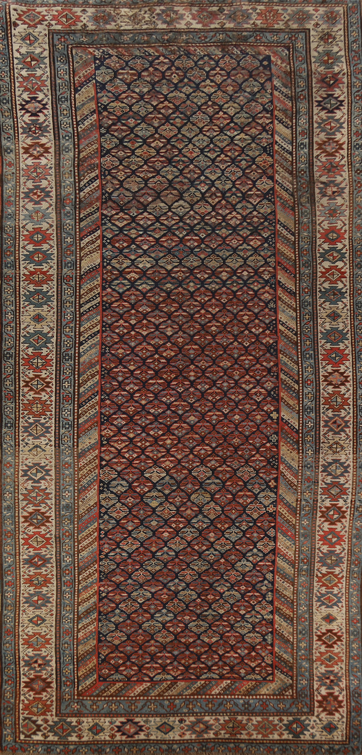 Pre-1900 Antique Vegetable Dye Kazak Oriental Area Rug 5x13