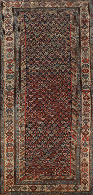 Pre-1900 Antique Vegetable Dye Kazak Oriental Area Rug 5x13
