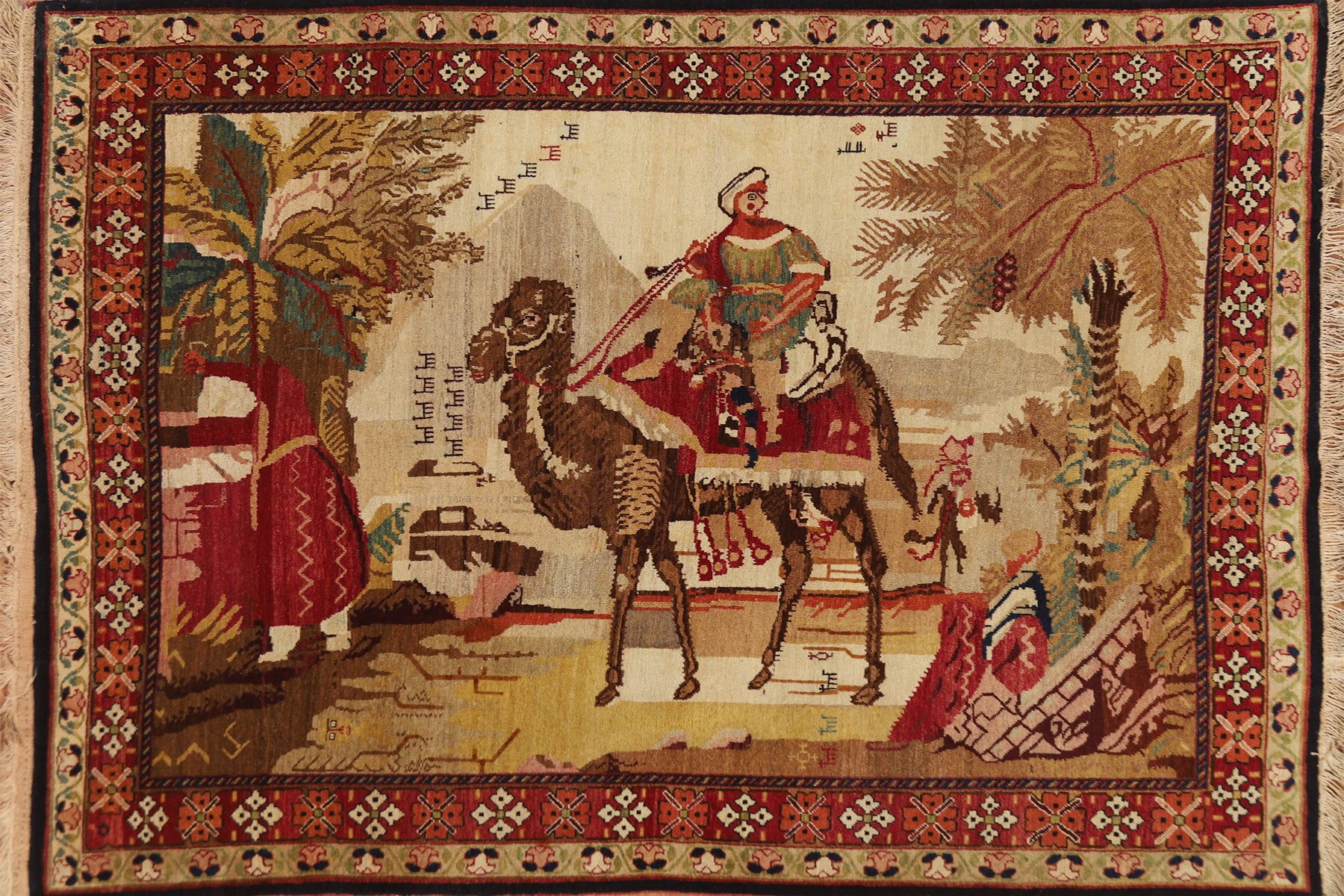 Antique Vegetable Dye Karabagh Oriental Rug 4x6
