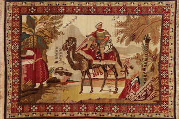 Antique Vegetable Dye Karabagh Oriental Rug 4x6