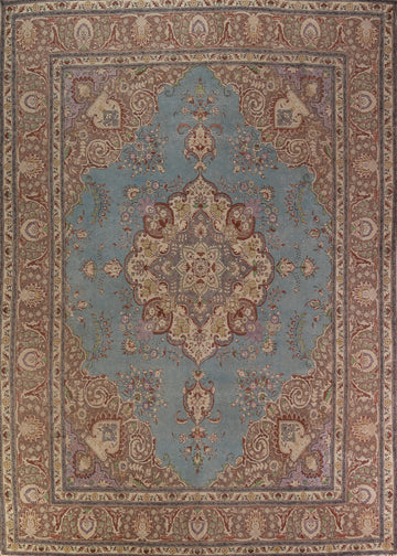 Handmade Blue Tabriz Persian Area Rug 10x13