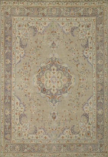 Vintage Wool Tabriz Persian Area Rug 10x13