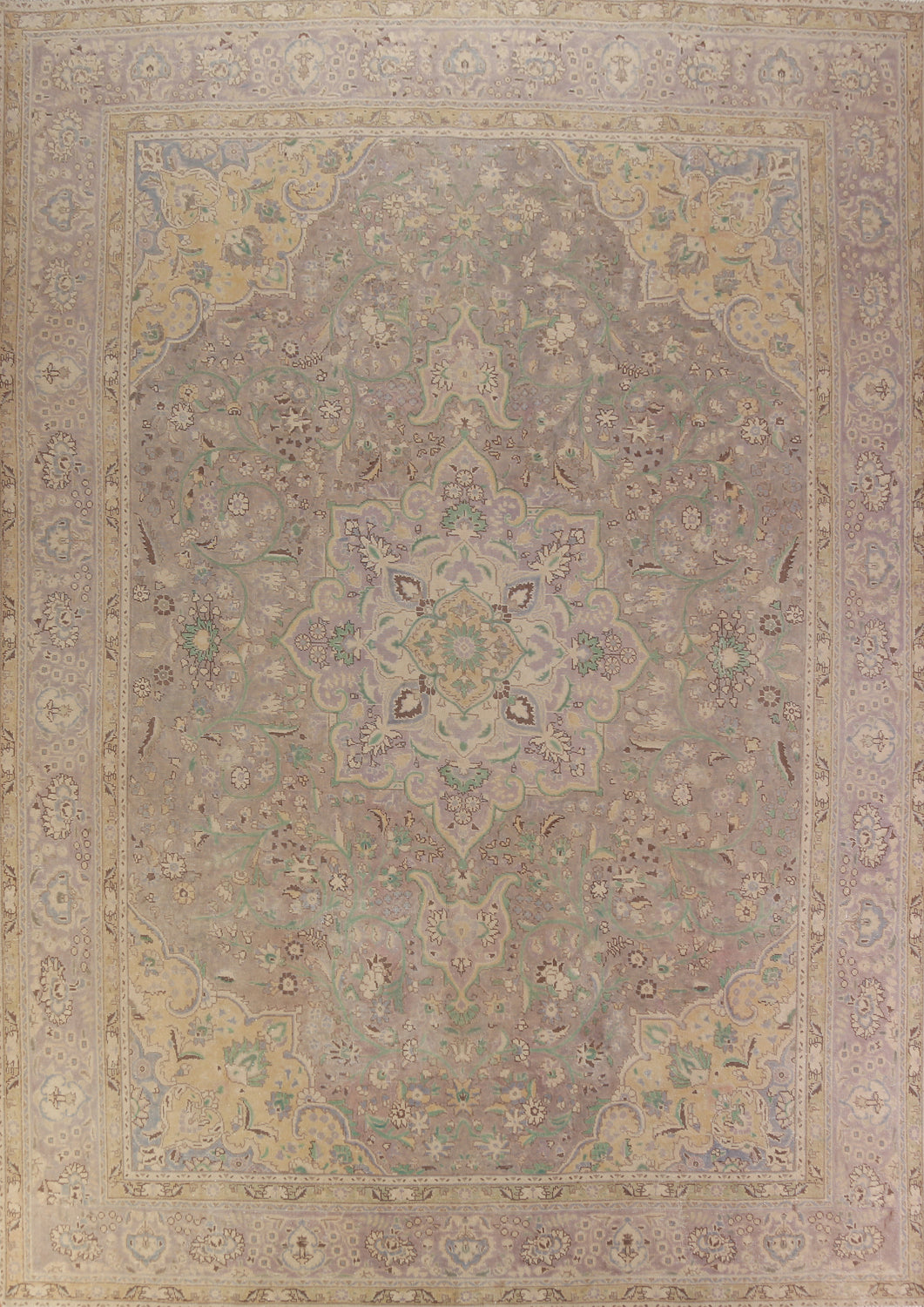 Vintage Wool Tabriz Persian Area Rug 10x13