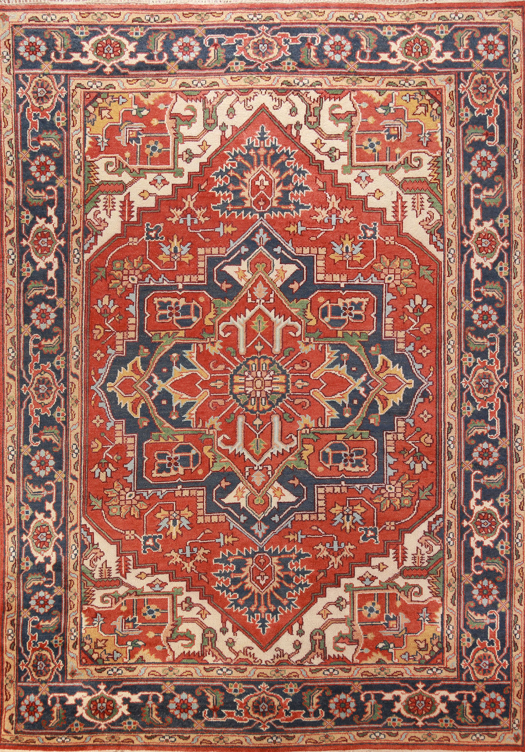 Orange Wool Heriz Serapi Oriental Area Rug 9x12