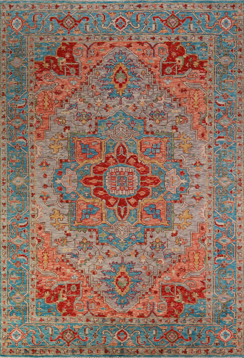 Geometric Medallion Heriz Serapi Oriental Area Rug 9x12