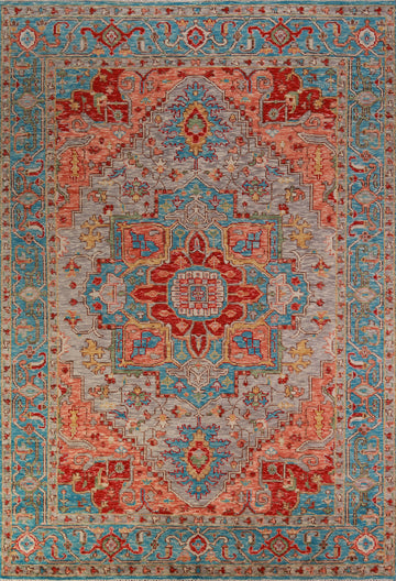 Geometric Medallion Heriz Serapi Oriental Area Rug 9x12