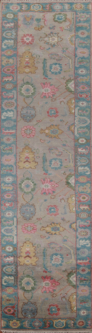 Gay Floral Oushak Oriental Runner Rug 3x12