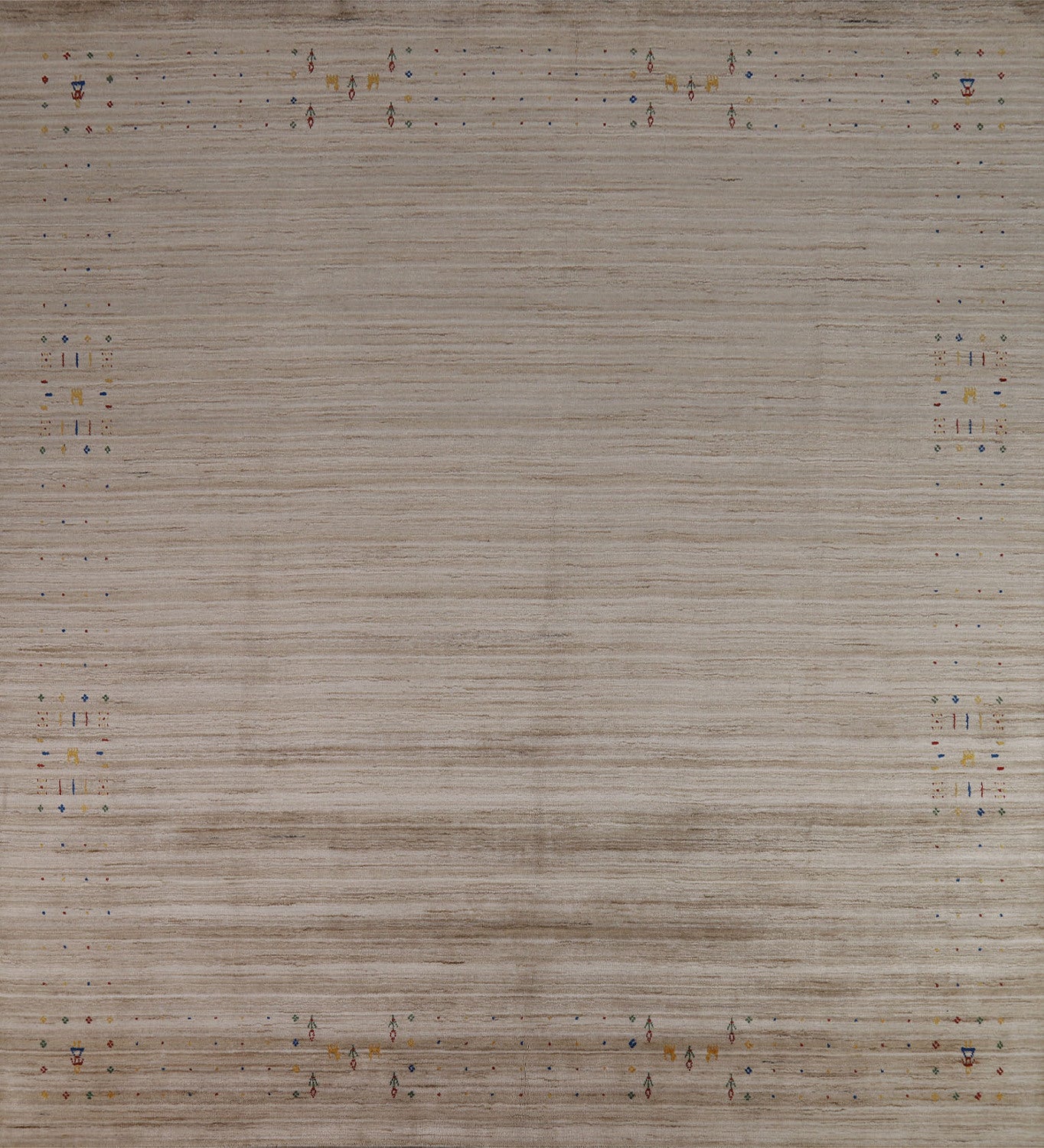 Striped Camel Gabbeh Oriental Square Rug 10x10