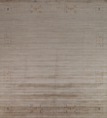 Striped Camel Gabbeh Oriental Square Rug 10x10