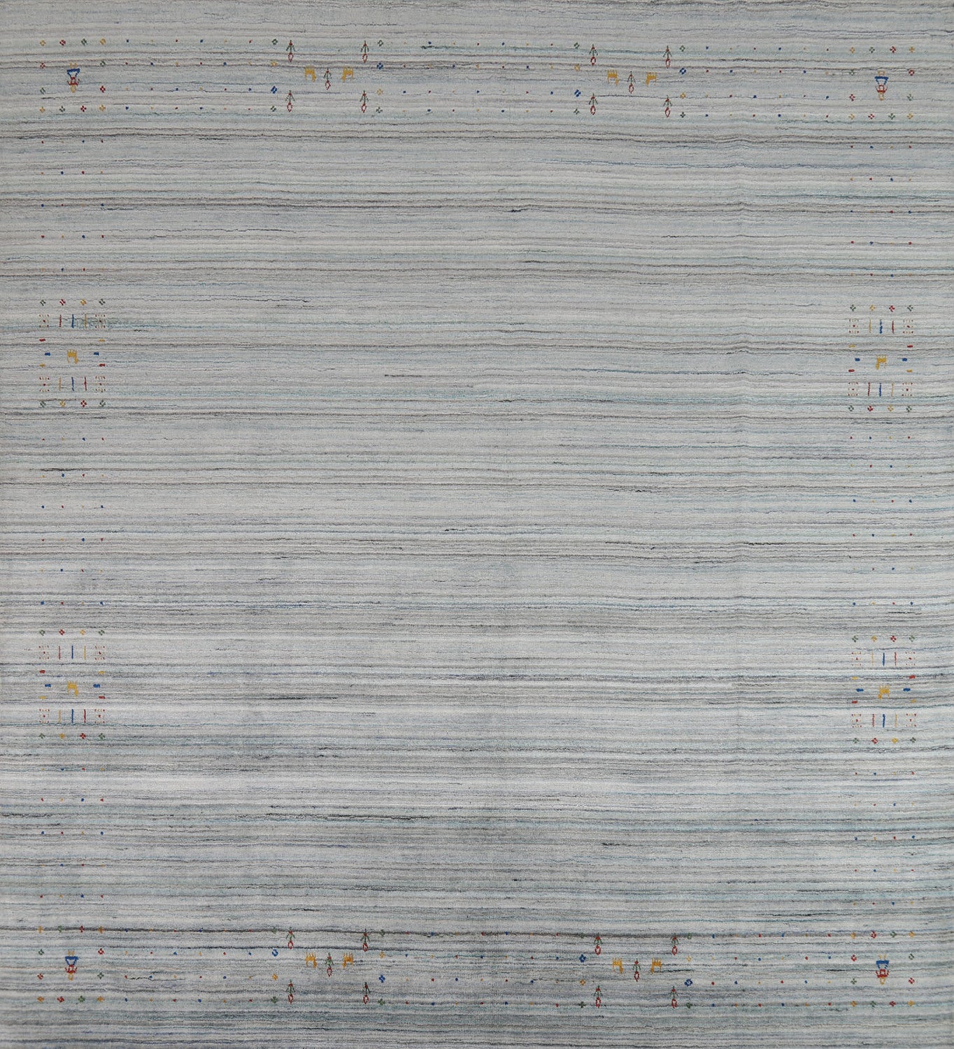 Striped Wool Tribal Gabbeh Oriental Square Rug 10x10