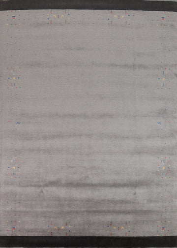 Gray Wool Gabbeh Oriental Area Rug 9x12