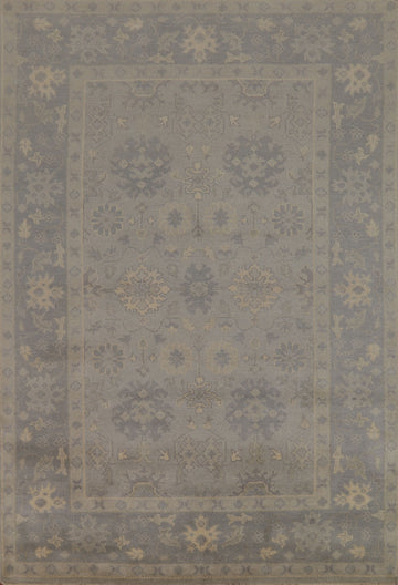 Handmade Gray Oushak Indian Area Rug 6x9