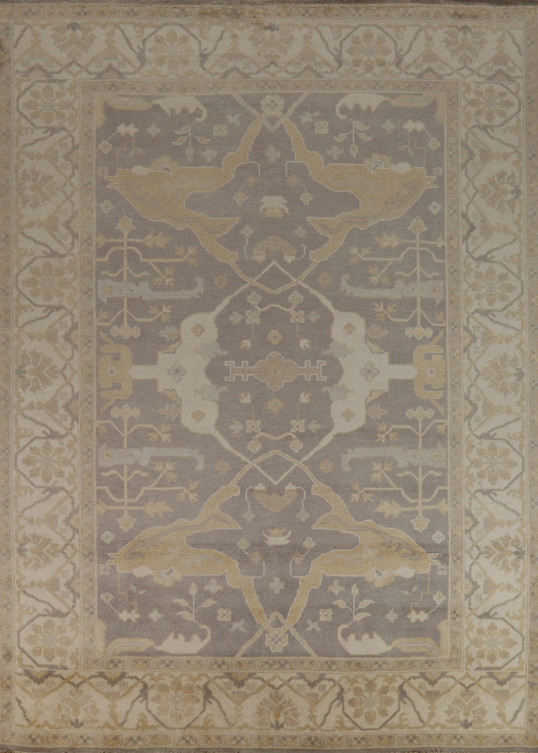 Earth Tone Wool Oushak Indian Area Rug 9x12