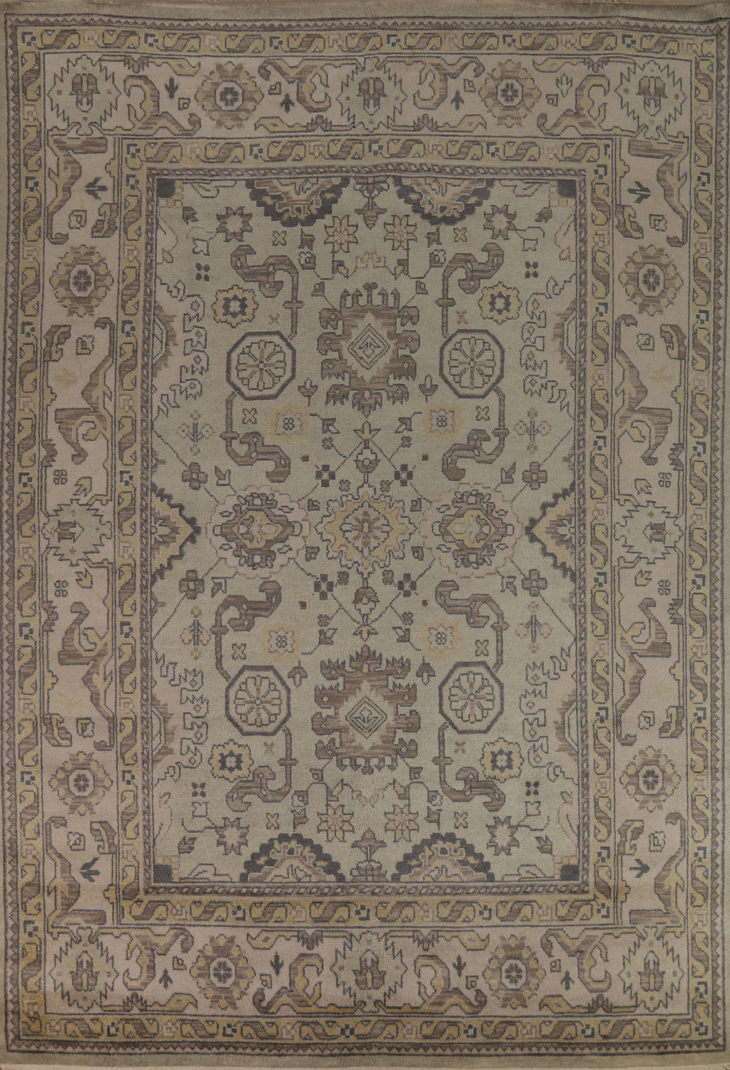 Green Handmade Wool Oushak Indian Area Rug 9x12