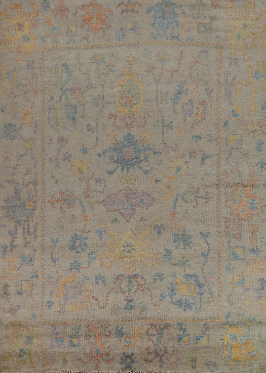 All-Over Handmade Oushak Indian Area Rug 8x10