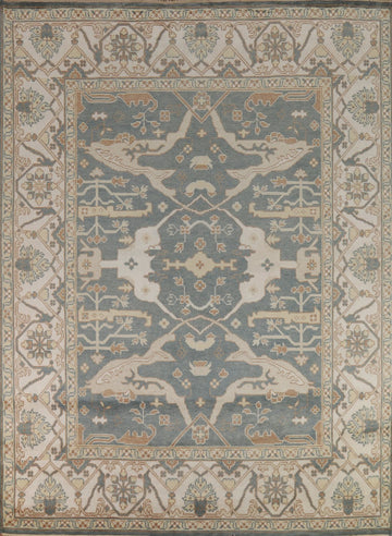Blue Gray Handmade Oushak Indian Area Rug 8x10