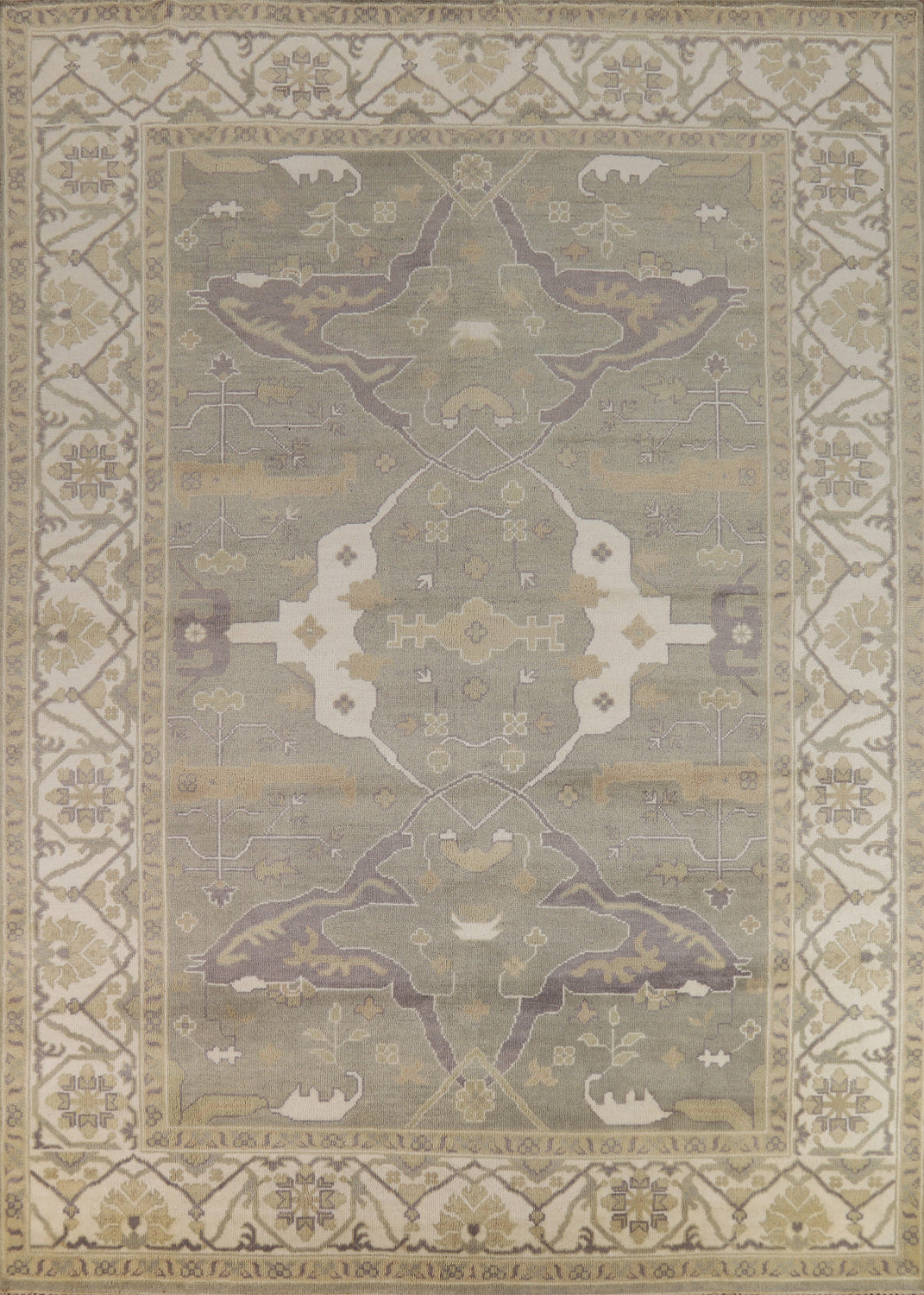 Earth Tone Wool Oushak Indian Area Rug 9x12