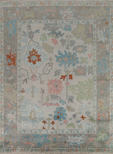 All-Over Grays Oushak Indian Area Rug 8x10