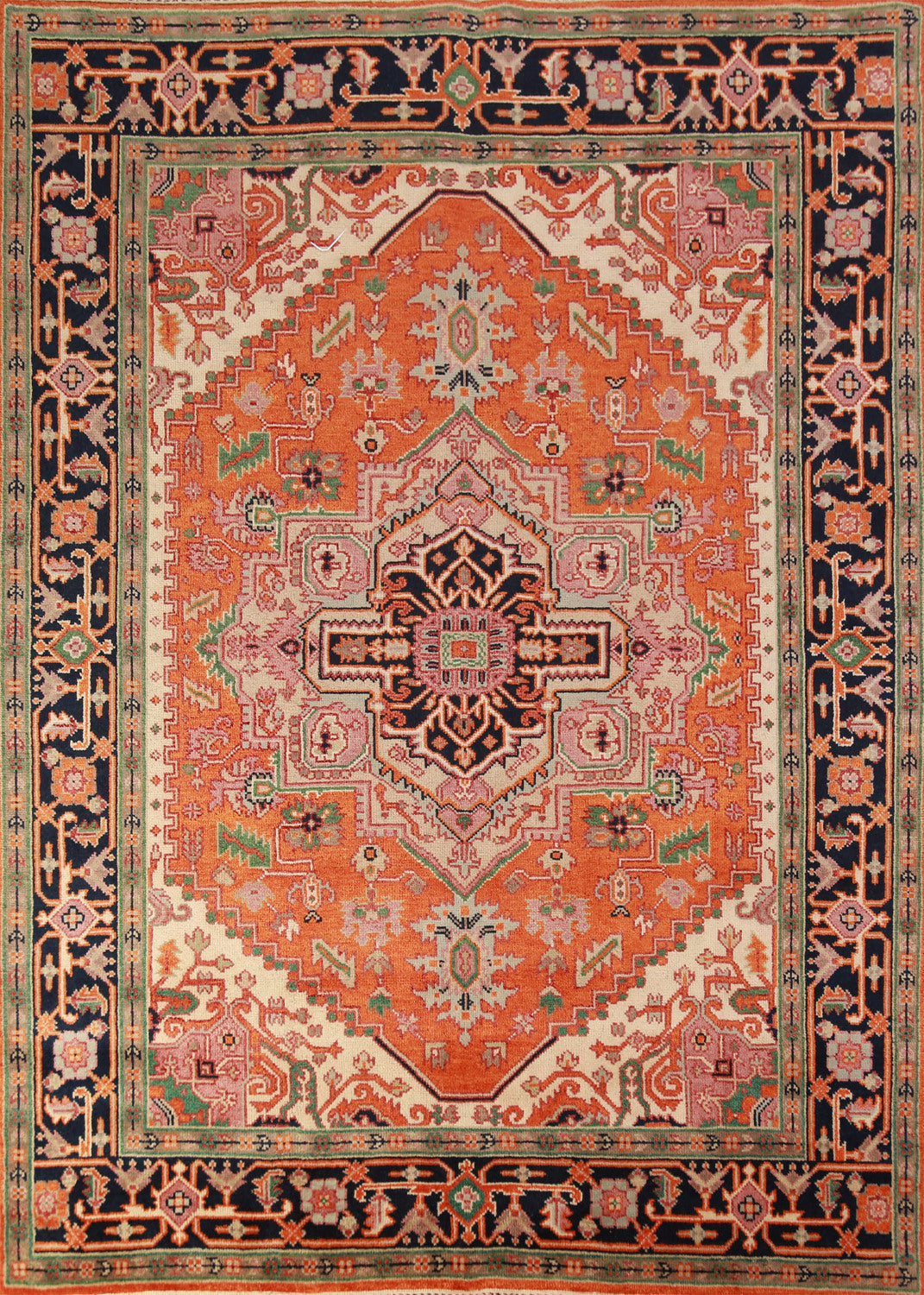 Orange Medallion Heriz Serapi Oriental Area Rug 8x10