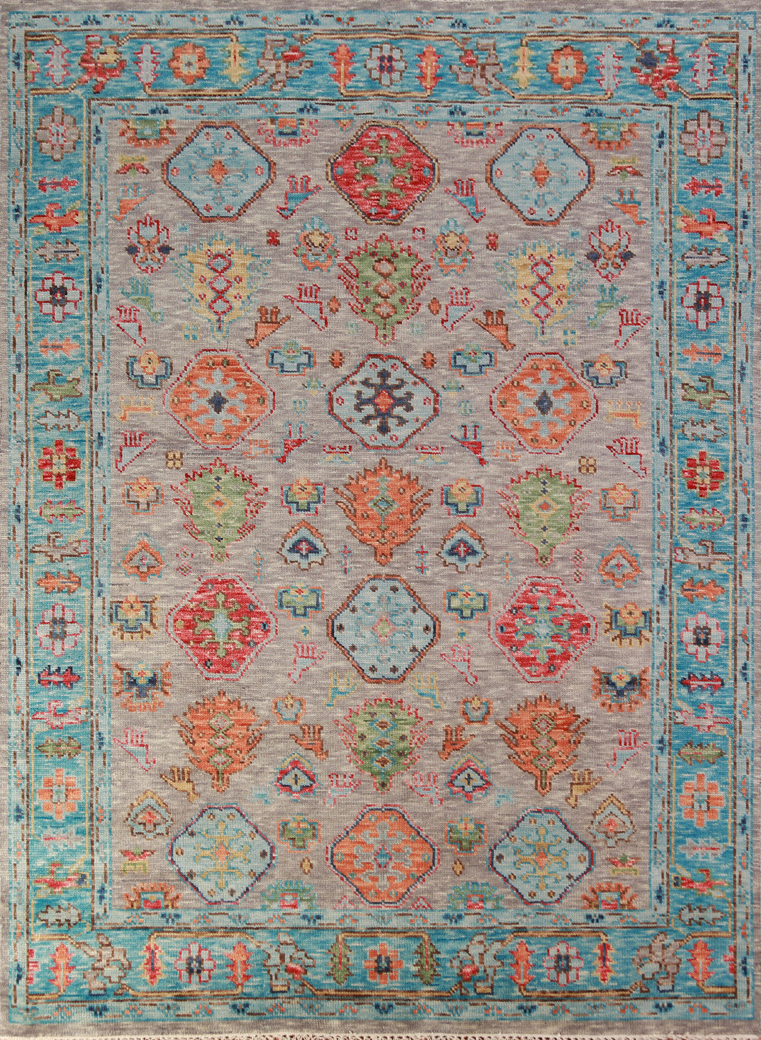 Geometric Wool Oushak Oriental Area Rug 8x10