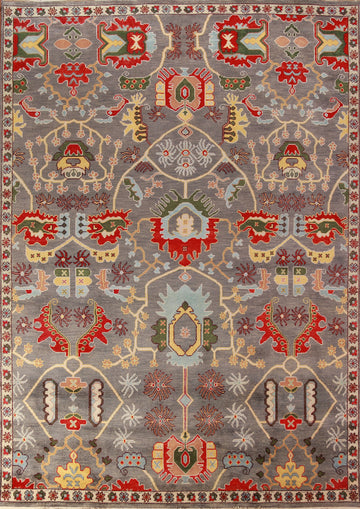 All-Over Gray Oushak Oriental Area Rug 9x12
