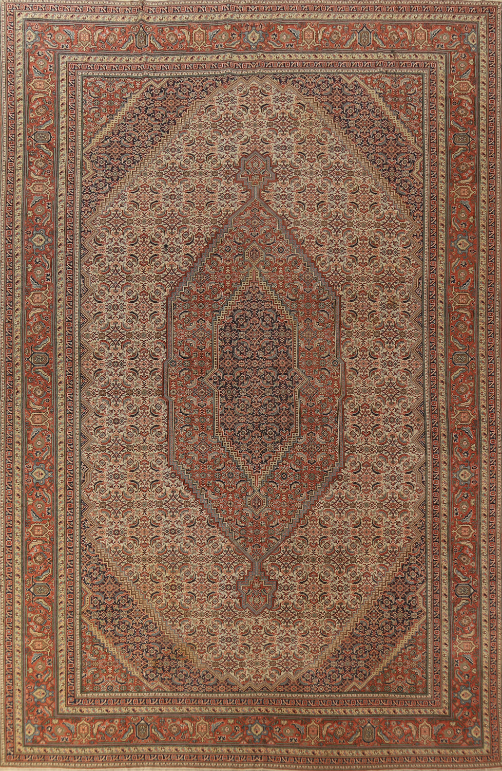 Pre-1900 Antique Vegetable Dye Tabriz Persian Area Rug 9x13