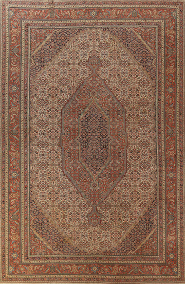 Pre-1900 Antique Vegetable Dye Tabriz Persian Area Rug 9x13