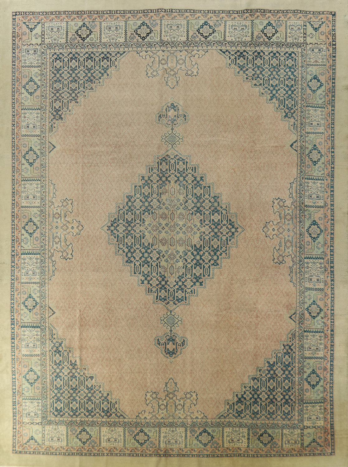 Antique Vegetable Dye Tabriz Persian Large Rug 11x13