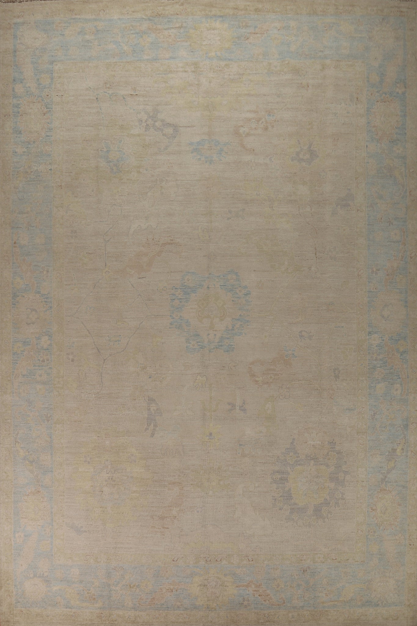 Vegetable Dye Oushak Turkish Large Rug 10x15