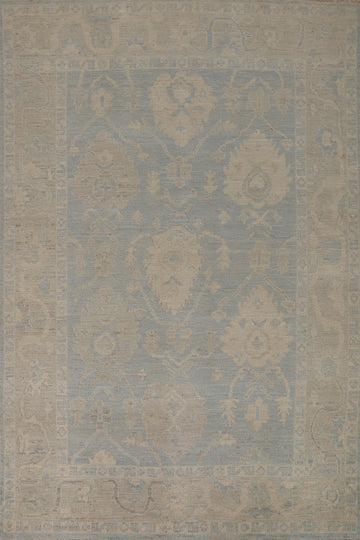 Vegetable Dye Blue Oushak Turkish Rug 5x7